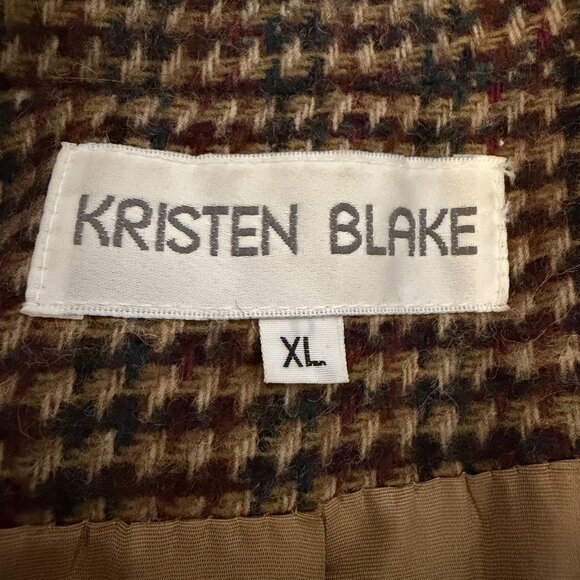 Kristen Blake Women Brown Wool Blend Blazer XL Box Fit Career Office Casual - Picture 5 of 7